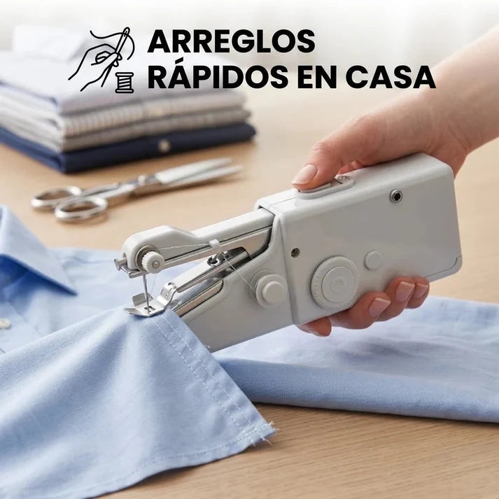 Máquina de coser portátil en uso