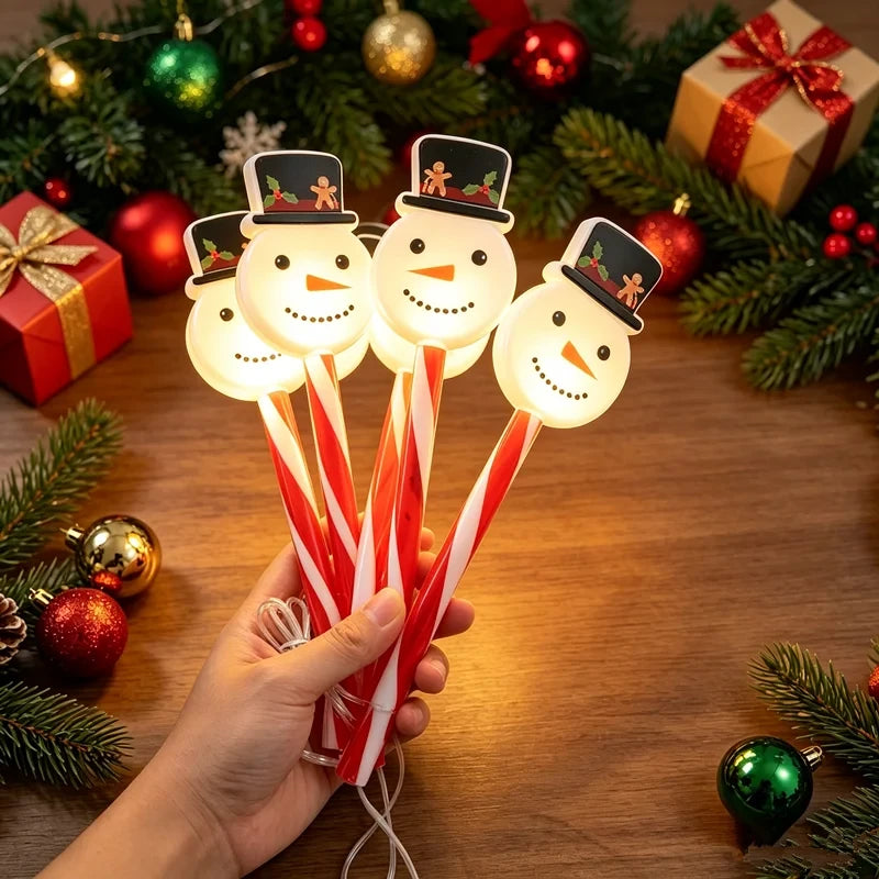 Luces Solares Navideñas Muñeco de Nieve