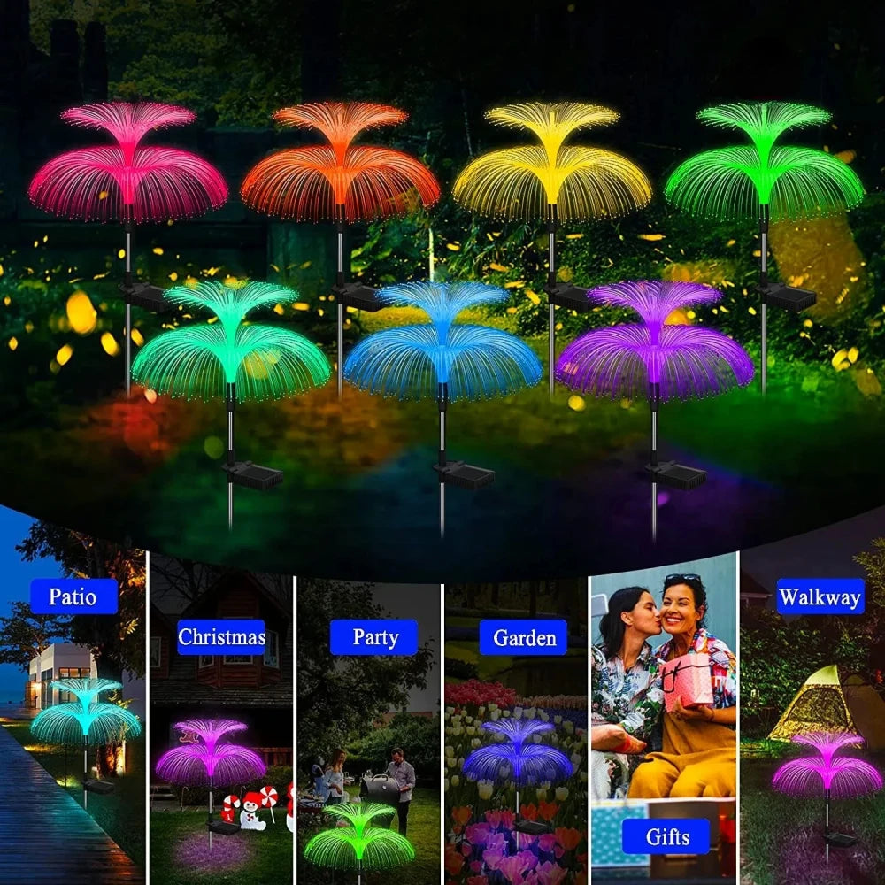 Lampara Solar LED Medusa Multicolor para jardin
