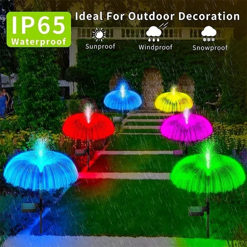 Lampara Solar LED Medusa Multicolor para jardin