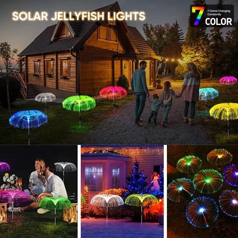 Lampara Solar LED Medusa Multicolor para jardin