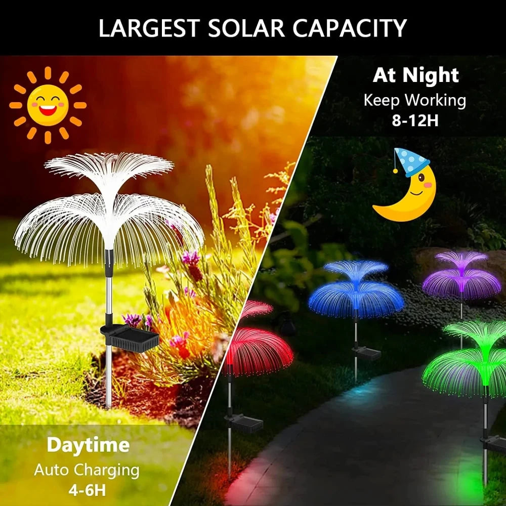 Lampara Solar LED Medusa Multicolor para jardin