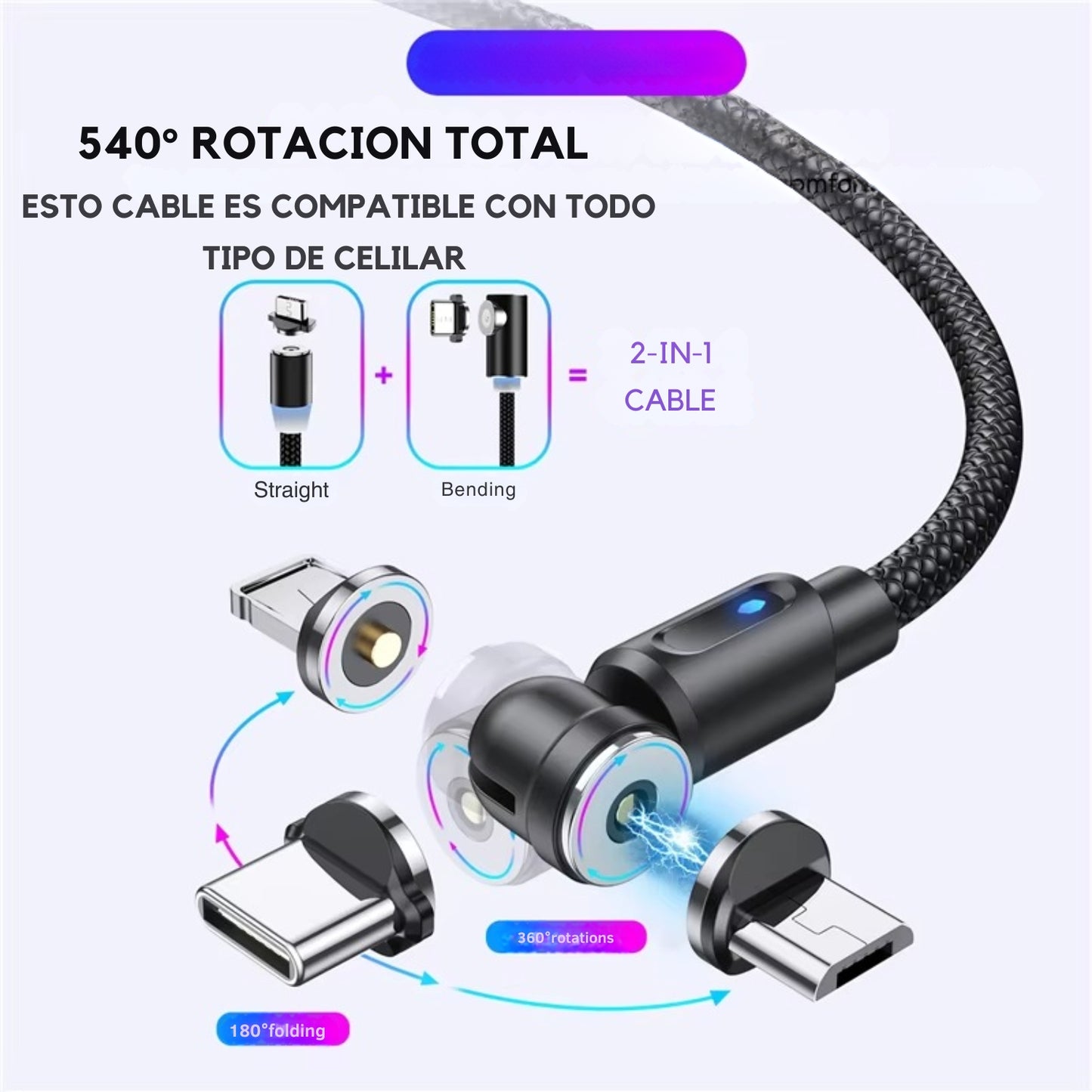 CABLE MAGNETICO 3 EN 1