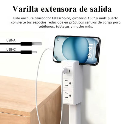 Enchufe Extensor Giratorio Power Hub USB