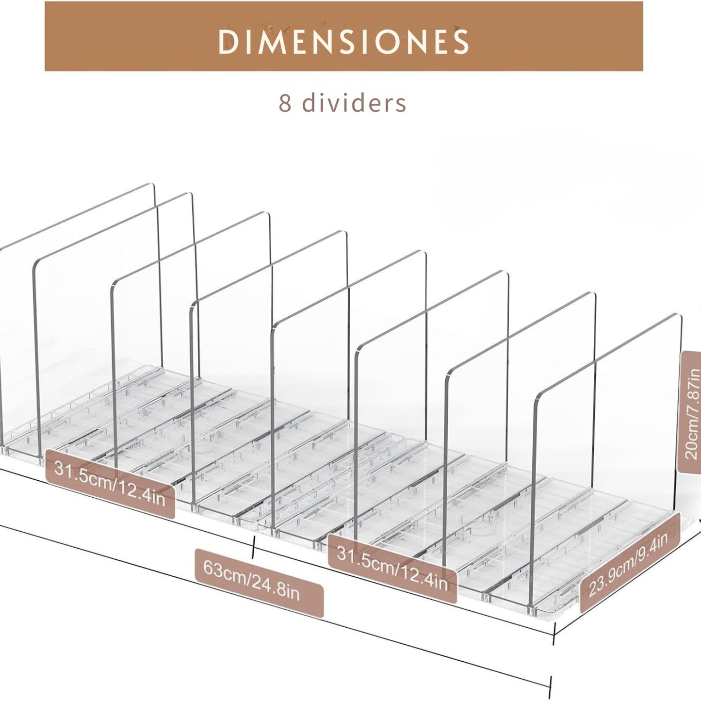 Organizador de Bolsos Modular Transparente Clóset