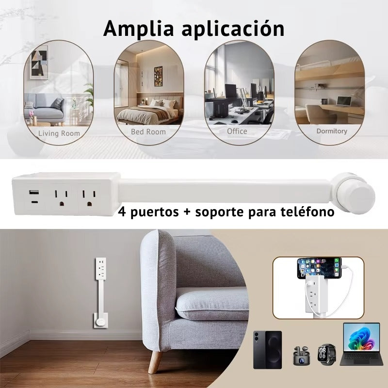 Enchufe Extensor Giratorio Power Hub USB
