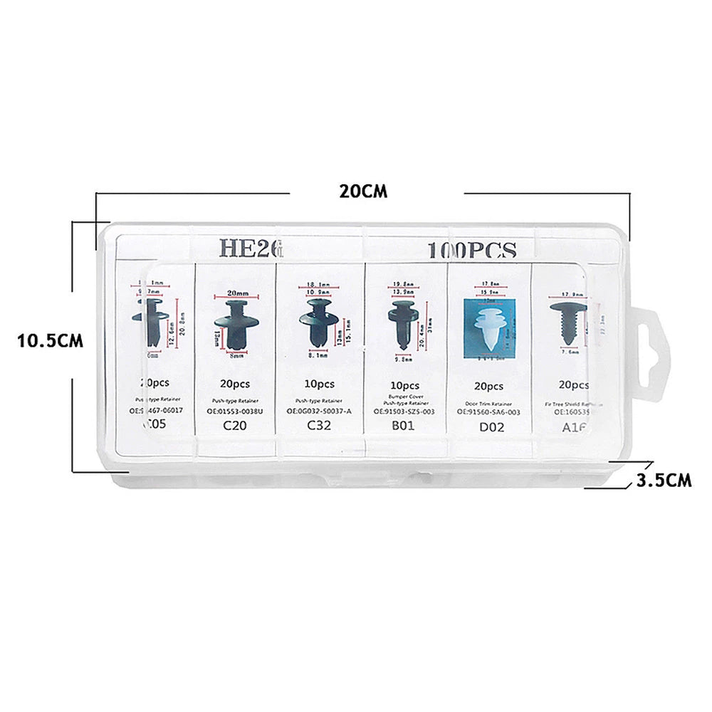 DURACLIP® CLIPS DE RETENCION PARA CARROCERIA X 100 UNIDADES