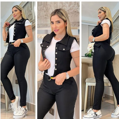 CONJUNTO 3 PIEZAS - BLUSA,CHALECO,PANTALON,
