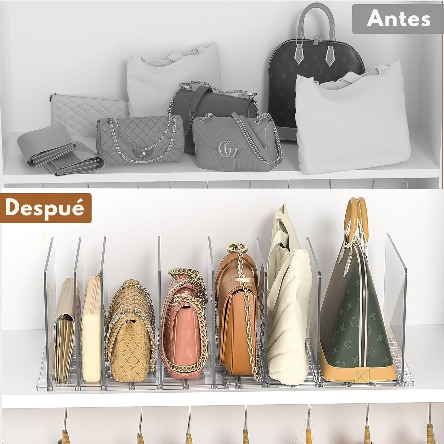 Organizador de Bolsos Modular Transparente Clóset