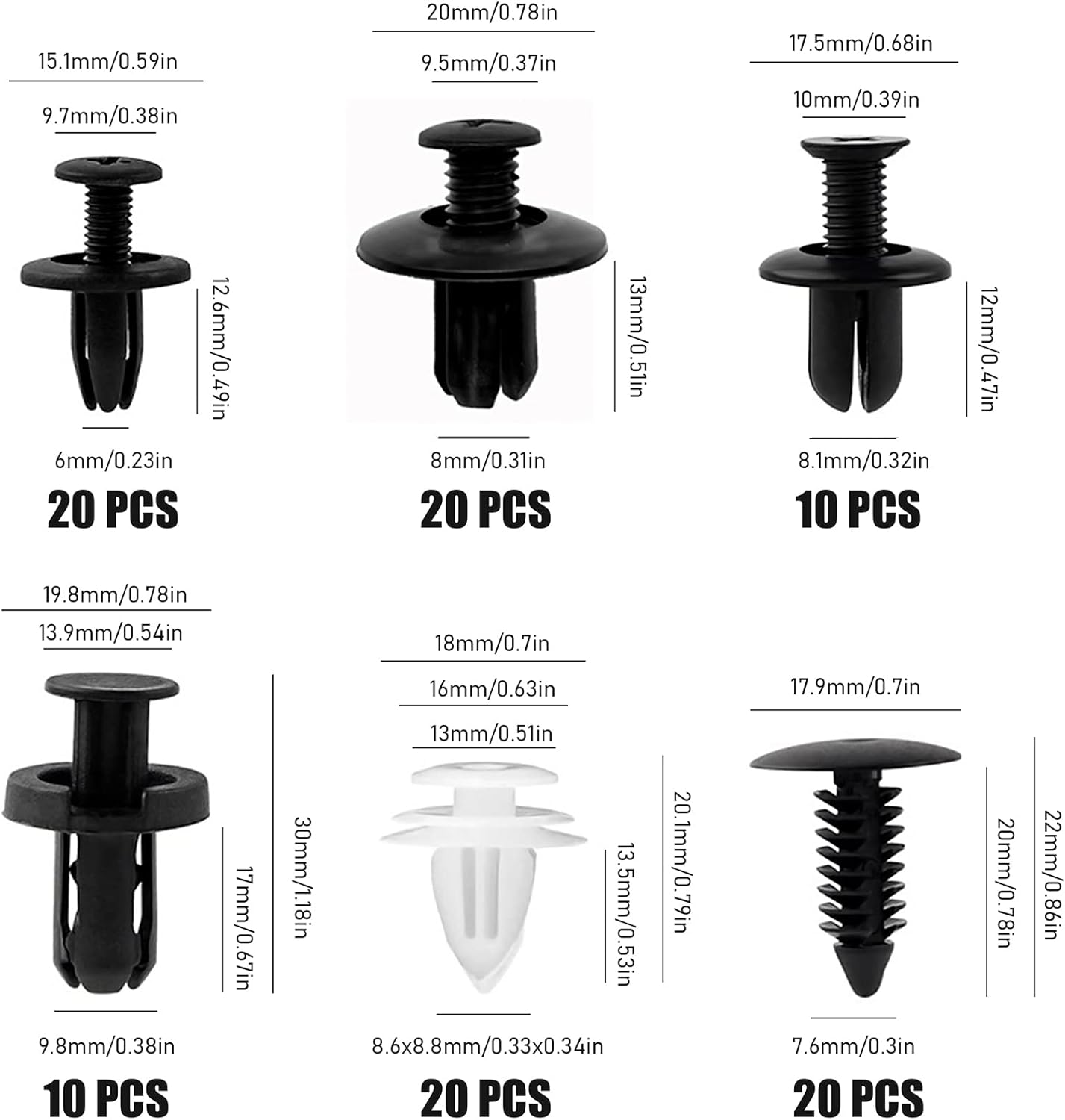 DURACLIP® CLIPS DE RETENCION PARA CARROCERIA X 100 UNIDADES