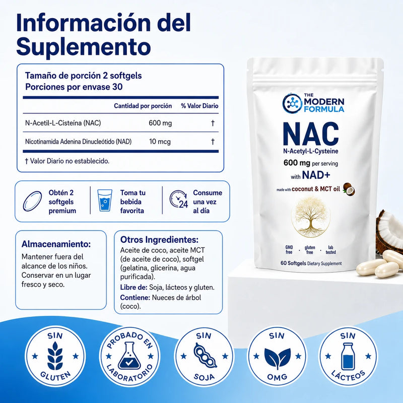 Suplemento NAC y Complejo NAD+