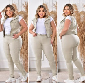 CONJUNTO 3 PIEZAS - BLUSA,CHALECO,PANTALON,