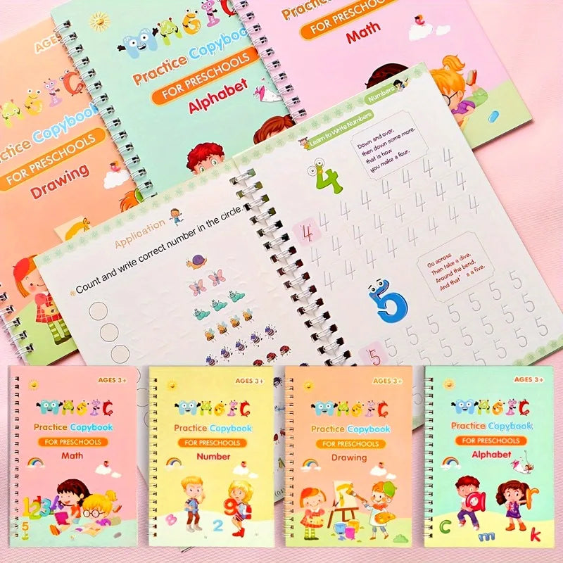 CUADERNOS MAGICOS 4 UNIDADES + LAPIZ MAGICO